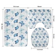 thumbnail image 3 of Blue Butterfly Pattern Bathroom Rugs Sets 3 Piece,Toilet Cover Set,Absorbent Non Slip Bathroom Mats Sets with U-Shaped Contour Rug Toilet Rug Set, 3 of 5