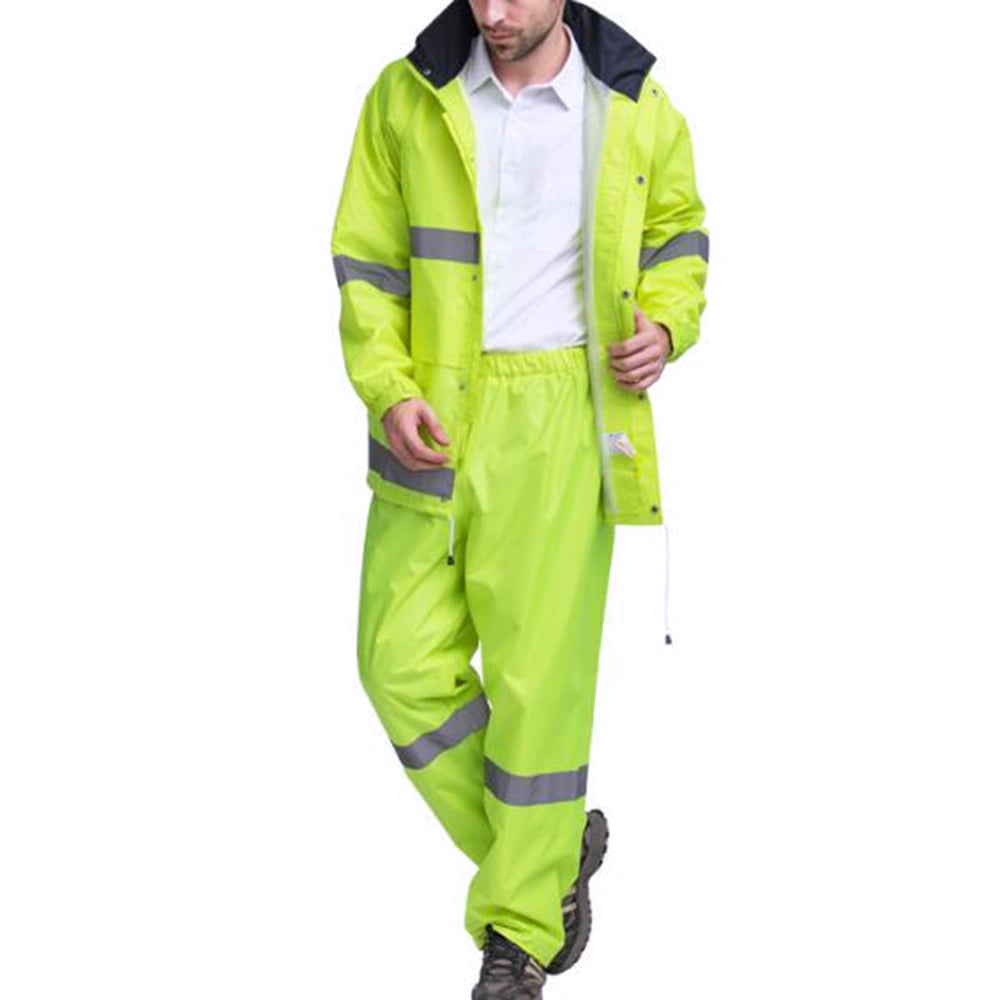 GOGO High Visibility Reflective Suit Waterproof Safety Rainsuit, ANSI