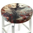 thumbnail image 3 of Balery Flower Cat Couple Fundas de asiento para taburete de bar redondo de tela de terciopelo ajustables que protegen de arañazos y manchas para sillas de 14 a 17 pulgadas.-13 inch, 3 of 7