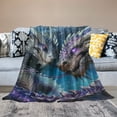 thumbnail image 2 of Fenyluxe Dragon Throw Blanket, Lightweight Warm and Cozy Soft Fluffy Flannel Blanket for Bed Sofa Couch Settees, Kids Adult Gift Travel 60x80in, 2 of 6