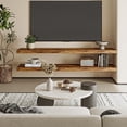 thumbnail image 4 of Wood Floating Shelves for Wall, 47" Long Heavy Duty Wall Mounted Shelves for Living Room, Bedroom, Bathroom and Kitchen, Wall Shelves for Storage, Books, Room Decor (Rustic Brown, Set of 2), 4 of 14