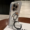 thumbnail image 3 of Dteck for iPhone 12 Case with Magnetic Stand, Compatible with MagSafe, Military Drop Protection Luxury Plating Protective Phone Cases for Women Men,Purple, 3 of 6