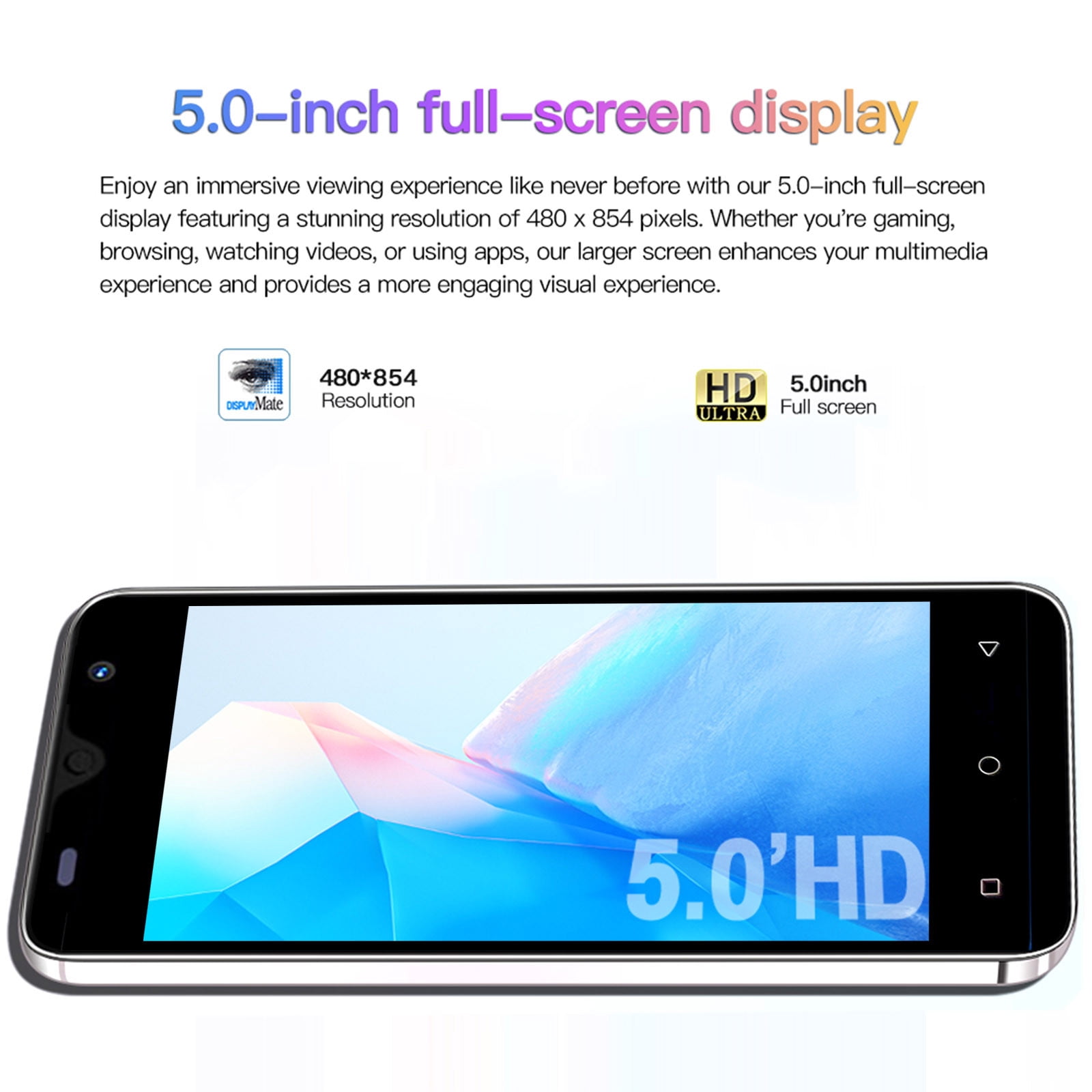 FYTPOV Android Phone, Unlocked Android Smartphone 16GB ROM+1GB RAM Android Phone 5IN HD Cell Phone 5MP Camera System Phone Mobile Phone Large Storage, Cell Phones Unlocked