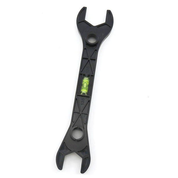 Llave de baño con nivel de burbuja herramienta de reparación de llave inglesa de fácil operación de plástico