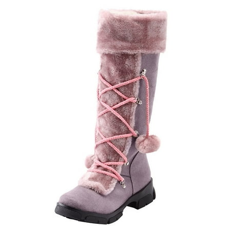 

Snow Boots for Women Keep Hairball Booties Warm Snow Women Middle Round Retro High Zipper Toe Shoes Heels Women s Boots Flock Dress Sandals for Women Purple