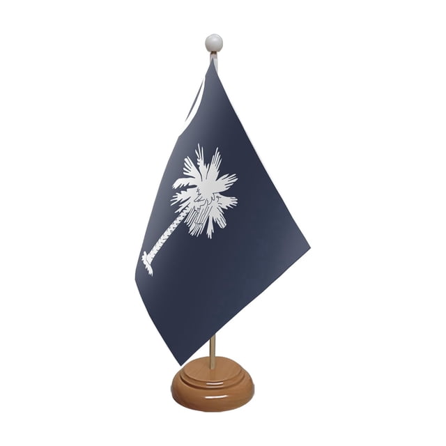 Bandera de mesa Flagtex South Carolina 22,5 x 15 cm con base de madera