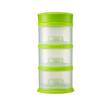 UPC: 0895411002060 | Innobaby Packin Smart Stackable and Portable Storage System for Formula Liquid Baby Snacks and more. 3 Stackable Cups in Lime. BPA Free.