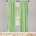 thumbnail image 2 of Ambesonne Leaves 4-Panel Curtains, Summer Leafy Branch Swirls, 56"x95", Pale Green Lime Green, 2 of 4