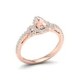 thumbnail image 2 of Imperial Gemstone 10K Rose Gold Pear Morganite 1/3 CT TW Diamond Halo Women's Ring, 2 of 5