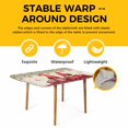 thumbnail image 4 of Red Gnomes Table Cloths for 3 Foot Rectangle Tables, Valentine Roses Leaves Love Beige Rustic Patio Waterproof Elastic Fitted Tablecloths, Washable Rectangular Table Cover for Camping, 4 of 8