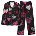 thumbnail image 6 of Iyufng Valentines Day Pajama Sets for Women Plus Size,Womens Pajama Sets Long Sleeve Casual Fashion Valentine's Day Printed V-Neck Lapel Sleepwear Sets (Top+Pants) S-XXL, 6 of 6