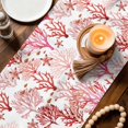 thumbnail image 3 of Nautical Coastal Table Runner 70 Inches, Summer Sea Coral Starfish Underwater Red Bed Runner Dresser Scarves Tabletop for Indoor Outdoor Parties/Ceremony/Banquet, 13" x 70", 3 of 9