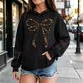 thumbnail image 2 of Leey-World Toddler Hoodie Girl's Bow Cheetah Leopard Hoodies Long Sleeve Pullover Tops Preppy Cute Sweatshirts Hoodies(Black,4-5 Years), 2 of 8