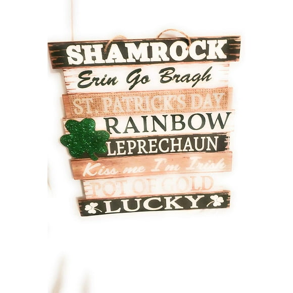 St. Patrick's Day Wall Decoration Art DÃ©cor Shamrock Rainbow Leprechaun Hanging