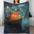 thumbnail image 4 of Anchor with Sailing Soft Cozy Warm, Lightweight And Plush Flannel Throw Blankets - Perfect for Couch, Bed, Travel, 4 of 8