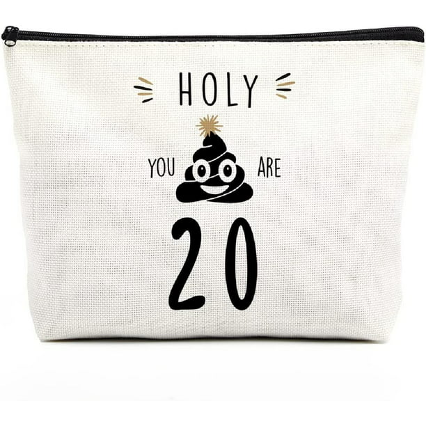20th Birthday Gifts for Women Happy Birthday Makeup Bag Funny Birthday  Decorations Bag for Her Girl Daughter Sister Niece Best Friend Birthday  Gifts Humorous 20 Year Old Birthday Gifts Holy You Are