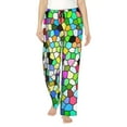 thumbnail image 2 of Lsque Colorful Tie Dye Stained Glass Print Women's Pajama Pants, Lounge Pant - Comfortable Home Wear,Elastic Waistband, Stylish Design-Small, 2 of 9