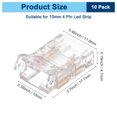 thumbnail image 3 of Uxcell Paquete de 10 conectores de tira de luces LED de 4 pines de 10 mm para tiras de luces LED de un solo color COB 2835 3528 [Transparente], 3 of 6