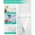 thumbnail image 3 of No Hook Shower Curtain with Snap in Liner, Summer Ocean Blue Turtle Crab Seashell Pearl Seaweed Hotel Shower Curtains for Bathroom, Washable Shower Curtain Liner Set with Mesh Top Window, 60"x72", 3 of 6