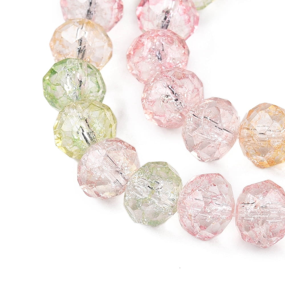 20Strand Transparent Glass Beads Strands Faceted(32 Facets) Rondelle Colorful 6x5mm Hole: 1mm 84pcs/strand 16.34~17.12''(41.5~42.8cm)