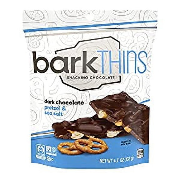 Bark Thins Dark Chocolate - Pretzel With Sea Salt - Case Of 12 - 4.7 Oz.