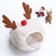 thumbnail image 1 of gorro de Papá Noel grande con diseño navideño de astas, gorro de árbol de Navidad y babero de toalla con saliva de reno y alce de Papá Noel, apto para gatos pequeños, perros y mascotas. Gorro de Papá, 1 of 5