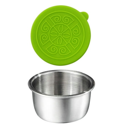 

Farfi 1 Set 50ML Sauce Cup with Silicone Lid Large Capacity Outdoor Picnic Portable Salad Dressing Container Daily Use (Green)