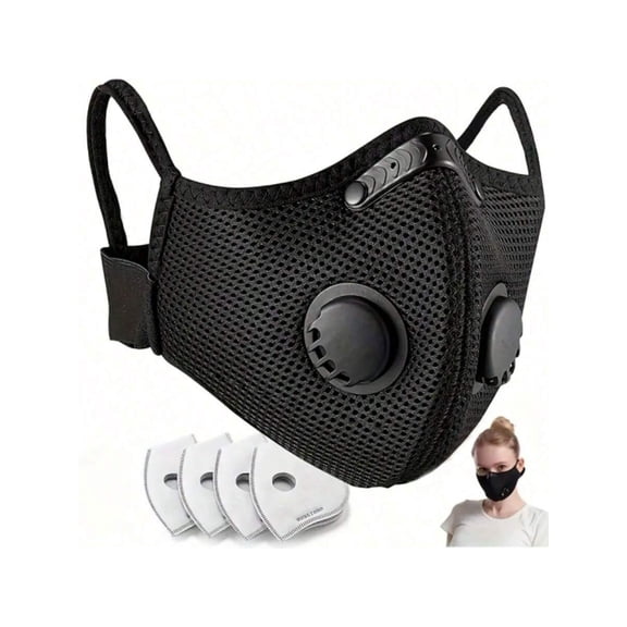 Dust Mask Breathable Reusable Mask With 4 Activated Carbon Filters For Woodworking Construction Mowing And Grinding