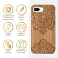 thumbnail image 4 of Case Yard Wooden Case Outside Soft TPU Silicone Slim Fit Shockproof Wood Protective Phone Cover for Girls Boys Men and Women Supports Wireless Charging Ornamental Mandala Design case for iPhone-8-Plus, 4 of 7