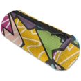 thumbnail image 2 of Customize Colorful Abstract Geometric Pattern Cylindrical Pencil Bag, Pencil Box Zipper Stationery Bag, Wash Bag, 2 of 4