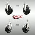 thumbnail image 2 of 5 Inch 316SS Hard Rubber Wheel Swivel 12mm Threaded Stem Caster Set 2 Brakes, 2 of 2