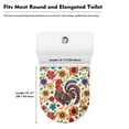 thumbnail image 5 of ZIATUBLES Rooster Hippie Flower Print Washable Stretch Fabric Toilet Bowl Lid Cover with Elastic Edges Fits Round Oval Elongated Lids Bathroom Decor Accessories, 5 of 6