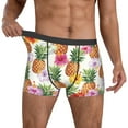 thumbnail image 2 of Kdxio Men's Boxer Briefs with Hawaiian Pineapples And Hibiscus Flowers Print - Comfortable and Breathable Underwear for Everyday Wear, 2 of 7