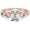 thumbnail image 3 of 5 Carat IGI Certified Emerald Shape Lab Grown Diamond Engagement Ring | 14K Rose Gold |Lorene Twisted Shank Diamond Ring | FG-VS1-VS2 Quality Friendly Diamonds, 3 of 4