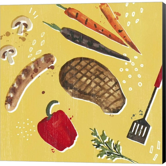Throw it on the Grill IV by Victoria Borges, Canvas Wall Art, 12W x 12H