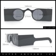 thumbnail image 5 of Funky Thick Artsy Rectangle Bar Keyhole Bridge Circle Lens Sunglasses Black - Blue, 5 of 8