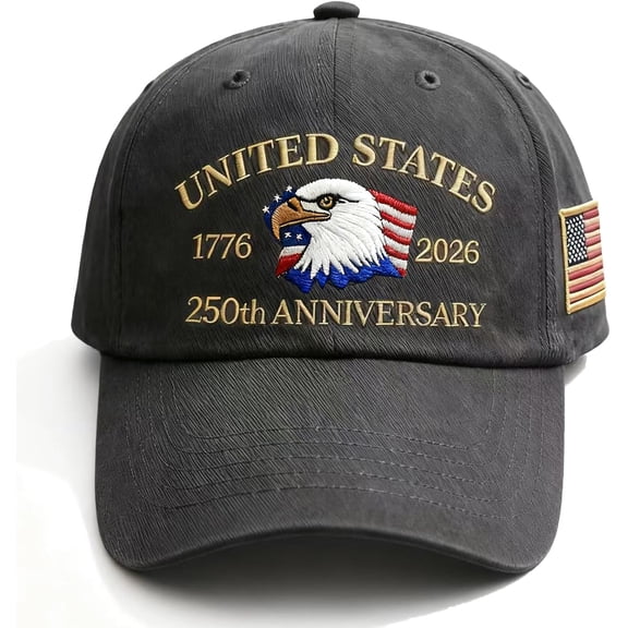 250 Anniversary USA Hat Adjustable America 250th Anniversary Hat 1776-2026 Embroidery Baseball Cap
