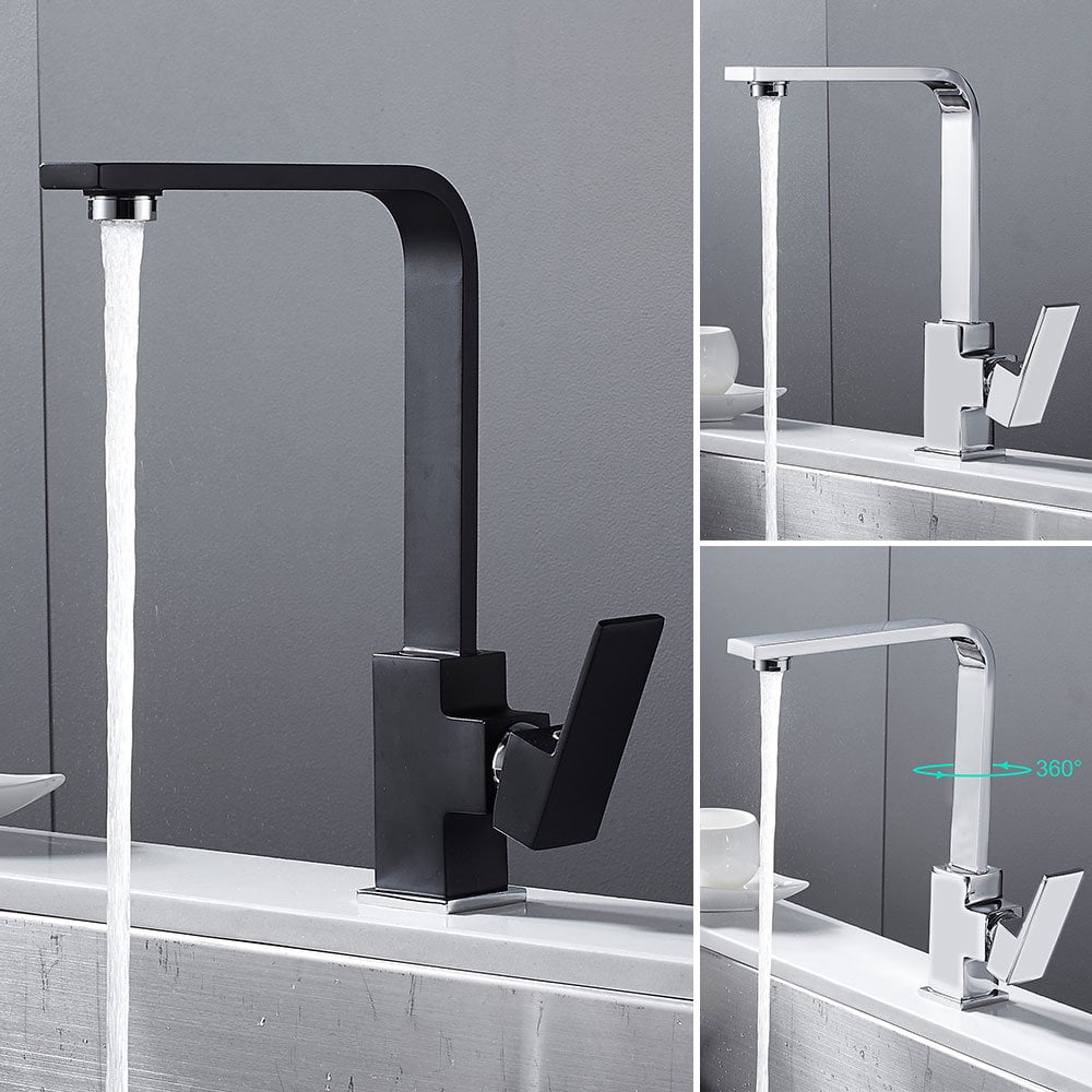 CNKOO Kitchen Taps 360 Swivel Spout Sink Mixer Tap Chrome Single Lever Faucets Brass x