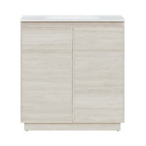 St. Tropez 36" Freestanding Bathroom Vanity in White Oak with 3-Hole Widespread Sink Top