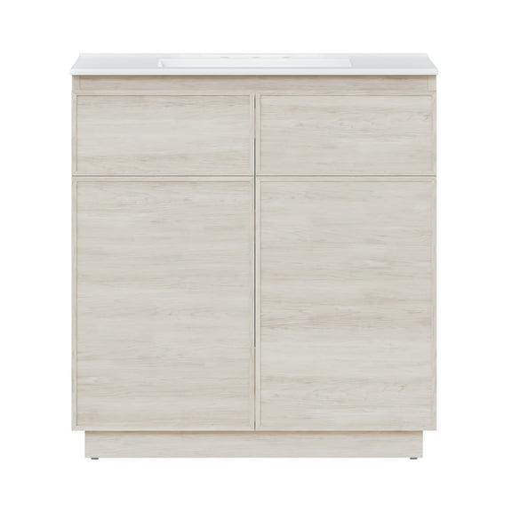 St. Tropez 36" Freestanding Bathroom Vanity in White Oak with 3-Hole Widespread Sink Top