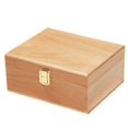 thumbnail image 2 of veasfak Large Rectangle Wooden Box Storage Plain Wood Jewelry Box Case With Lid Lock DIY, 2 of 8