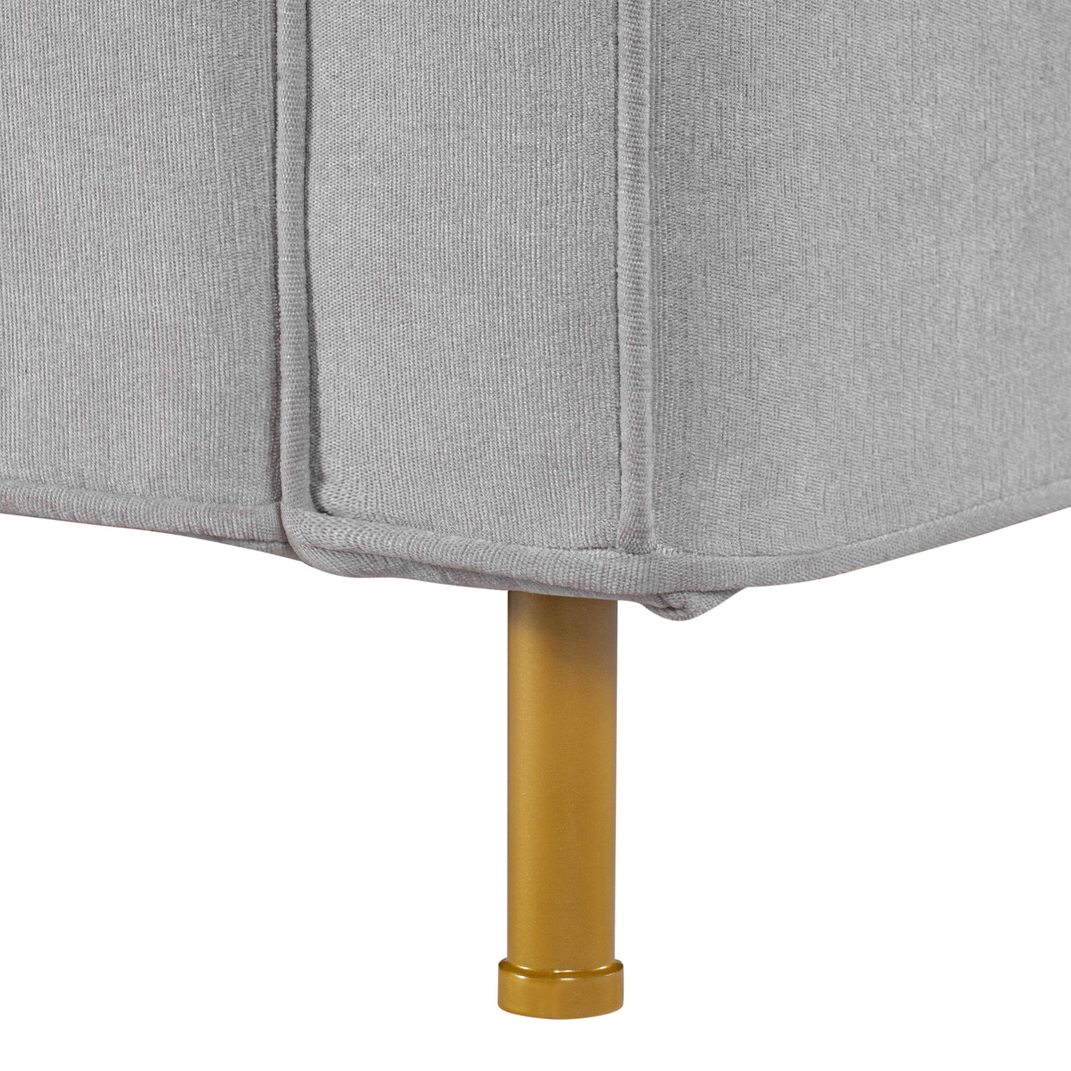 Christopher Knight Home Modern Chenille Upholstered Single Sofa with Square Arms, Pillow Back, Light Gray