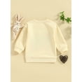 thumbnail image 4 of Jxzom Toddler Baby Boy Girl Easter Outfit Fuzzy Letter Embroidery Long Sleeve Crewneck Sweatshirt Tops 6M 12M 18M 2T 3T Easter Clothes, 4 of 7