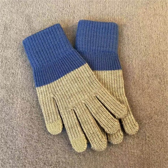 Dxzfnsa Women's Solid Color Cold-proof Touch Screen Warm Knitted Gloves Gift for Women Men