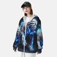 thumbnail image 4 of Picia Futuristic Blue Light White Tiger Women's Men's UPF 50+ Sun Protection Hoodie Shirt Long Sleeve SPF Fishing Outdoor UV Hiking Lightweight Shirts-X-Large, 4 of 9