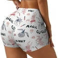 thumbnail image 2 of Vsdgher Cute Magic Bunny print Workout Shorts for Women Seamless Soft Smooth Gym Yoga Scrunch Active Exercise Fitness Shorts, 2 of 8