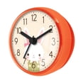 thumbnail image 3 of Reloj de baño analógico redondo, resistente al agua y silencioso, con ventosa para pared de ducha. naranja, 3 of 9