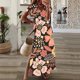 thumbnail image 2 of Vestido largo de playa con cuello redondo y manga corta con estampado floral sexy informal a la moda para mujer Pompotops ghjkhdj15395, 2 of 4