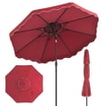 thumbnail image 1 of Gymax 10 FT Patio Umbrella w/Push Button Tilt & Crank 2-Tier Vented Top 8 Metal Ribs Wine, 1 of 10