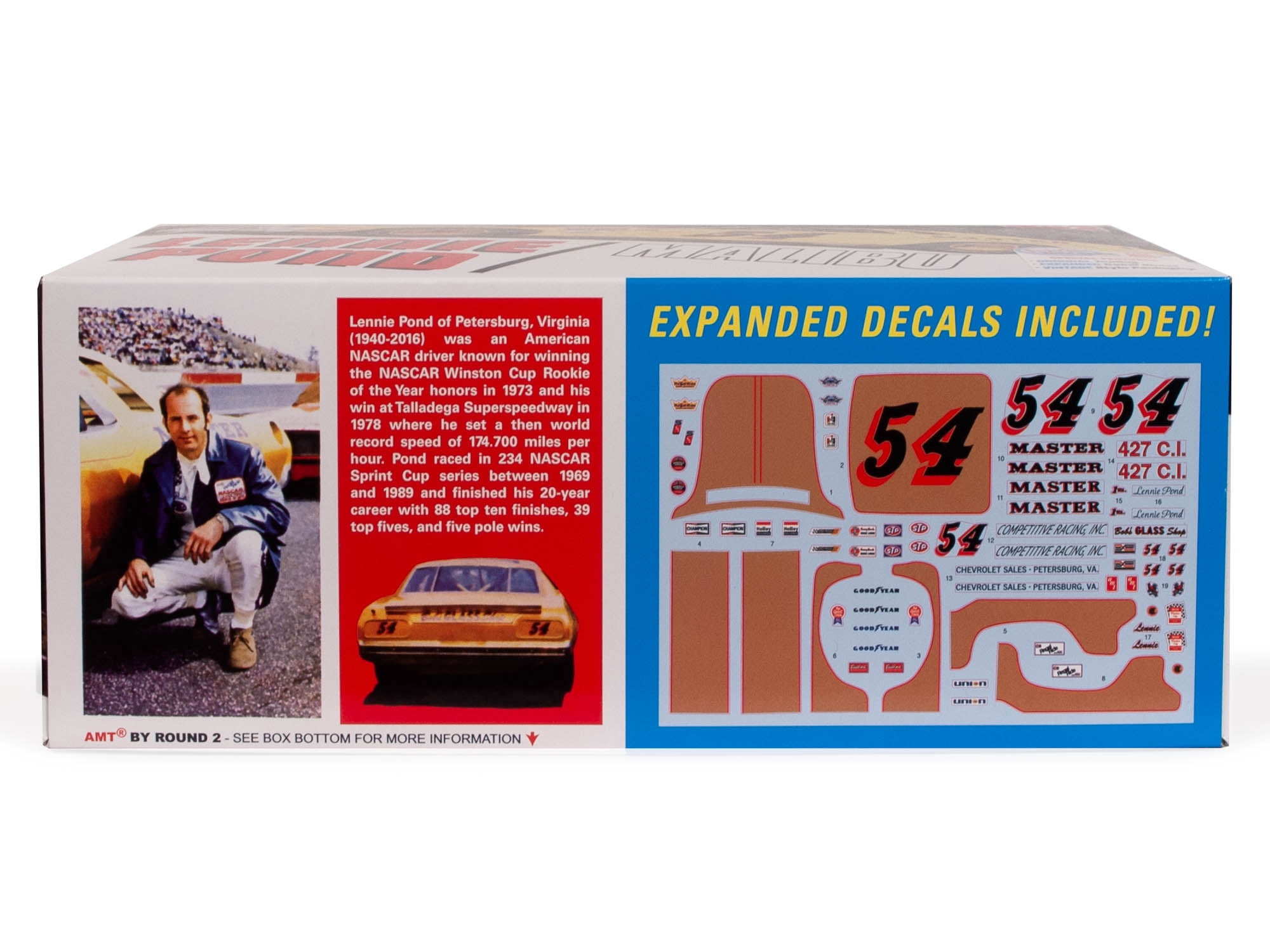 AMT Model Kit Skill 2 Lennie Pond 1974 Chevy Malibu Stock Car
